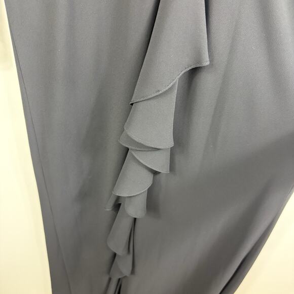 Whimsygoth Black KM Collection Maxi Dress & Scarf 10 Sequin Beaded Ruffle - Picture 13 of 16